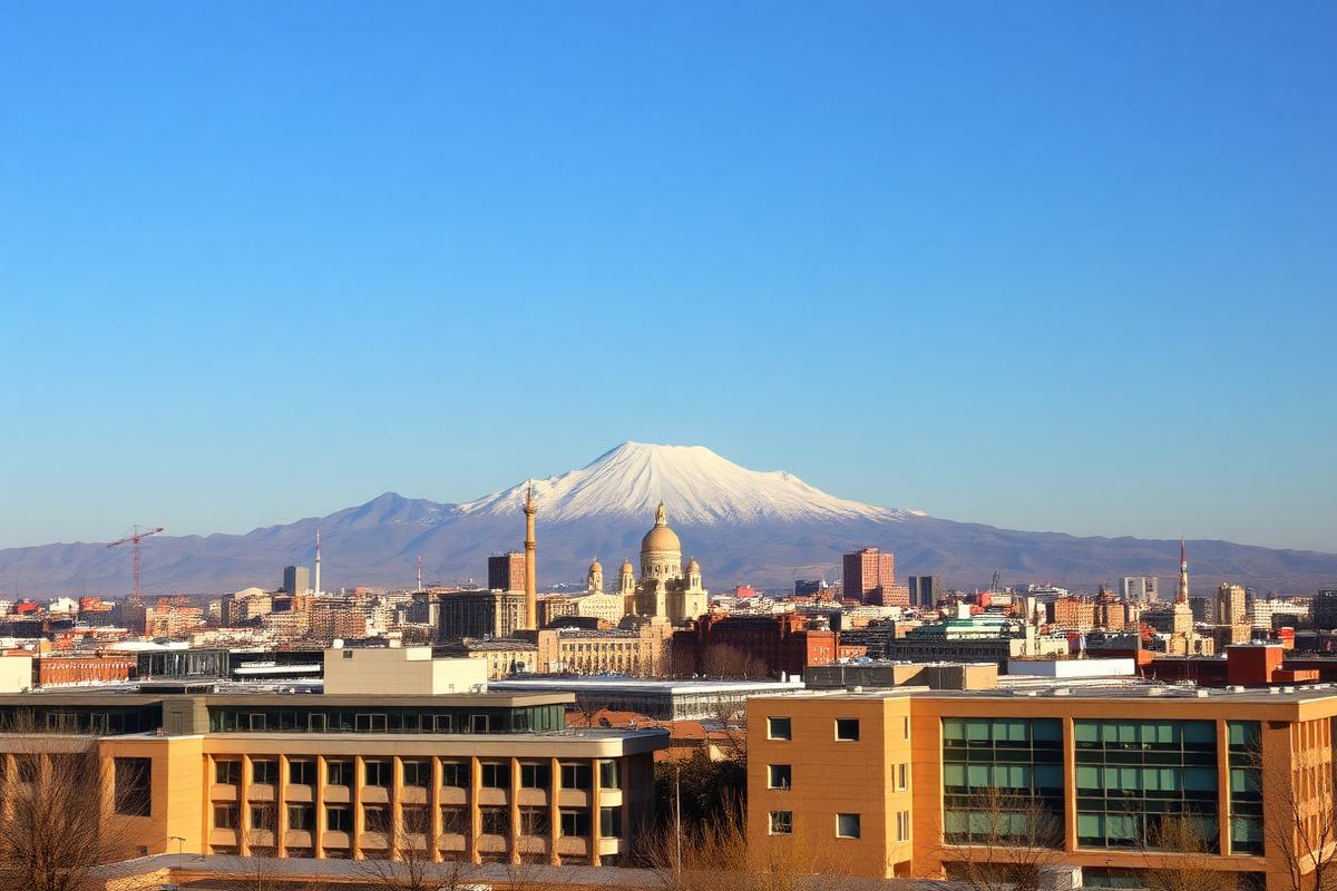 Typical city and campus setting for MBBS students in Armenia